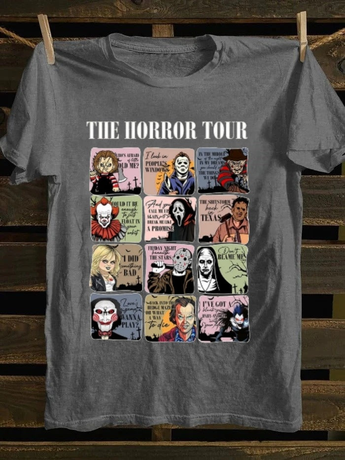 The Horror Tour Printed Unisex Oversized Halloween T-shirt