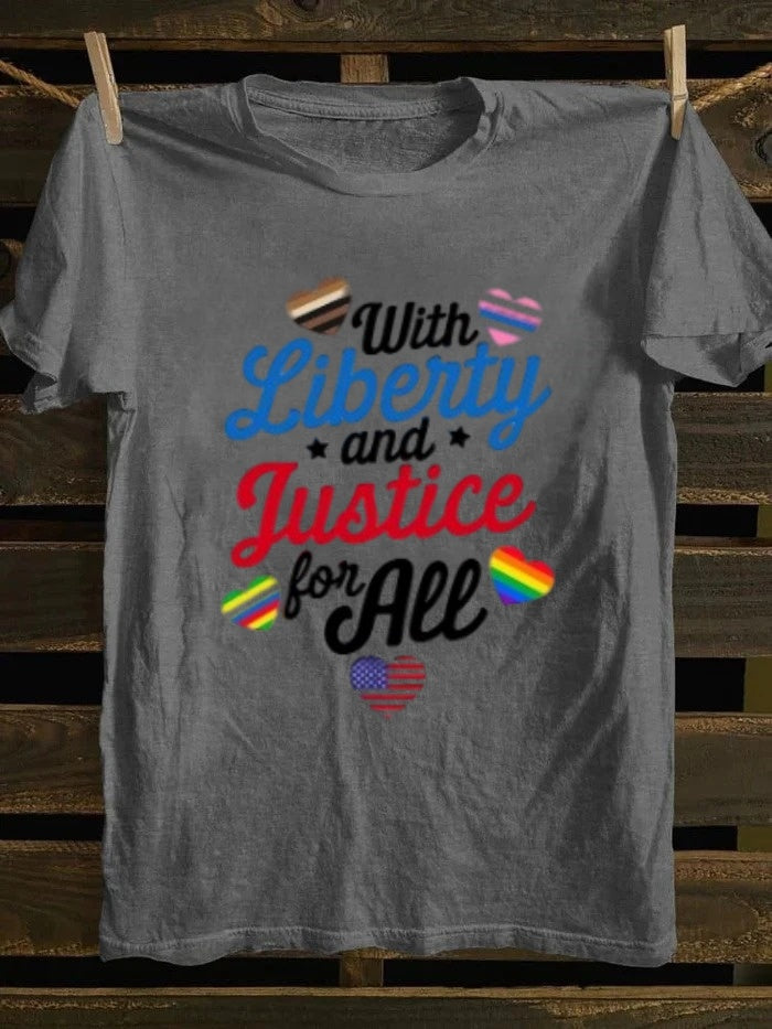 With Liberty And Justice For All T-shirt Retro