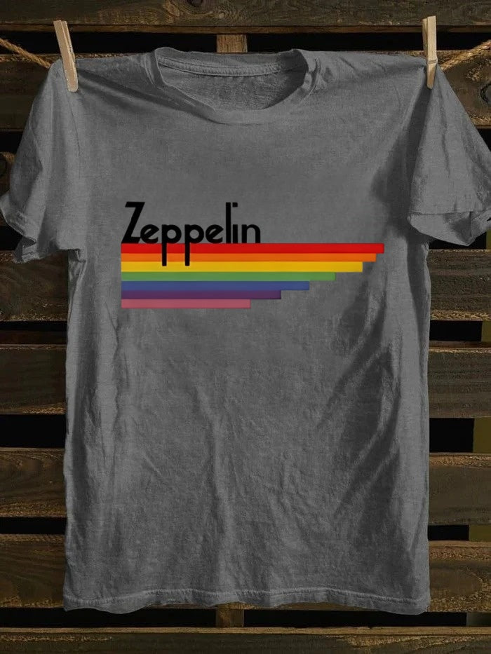 Retro punk rock band printed design pattern T-shirt
