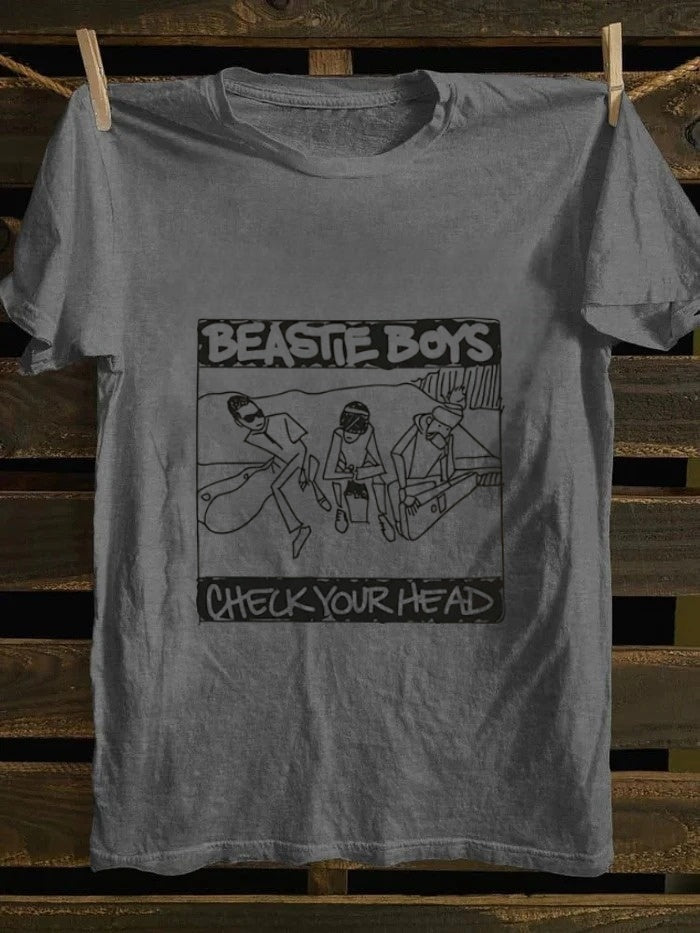 Retro school punk rock band printed design pattern T-shirt BEASTIE BOYS