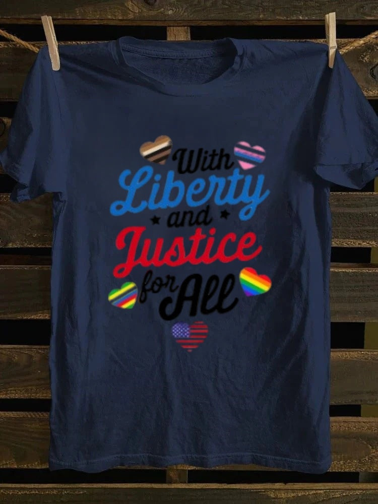 With Liberty And Justice For All T-shirt Retro