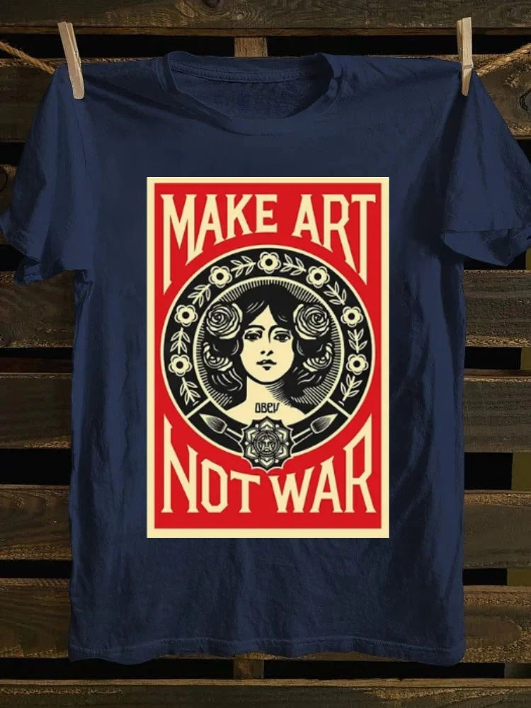 Retro punk rock T-shirt - "Create Art, not War" rock T-shirt