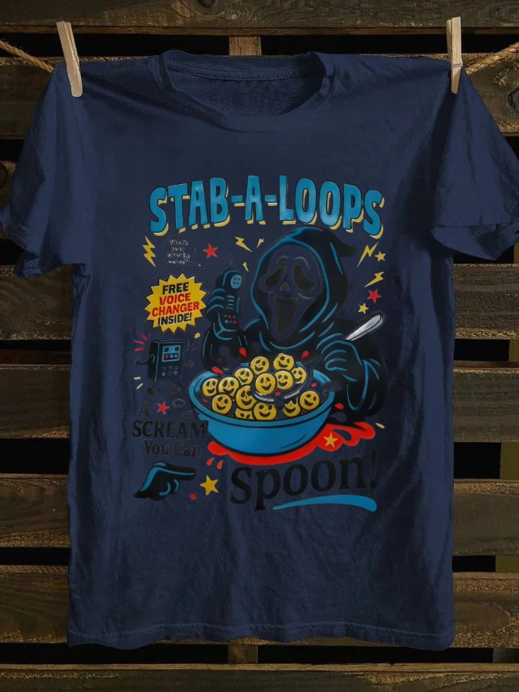 Stab-A-Loops Printed Unisex Oversized Halloween T-shirt