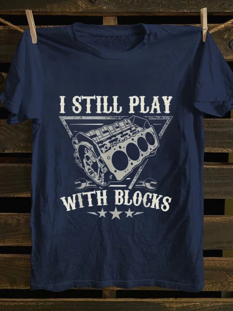 Retro street element printed T-shirt, classic letter pattern pure cotton short sleeved shirt