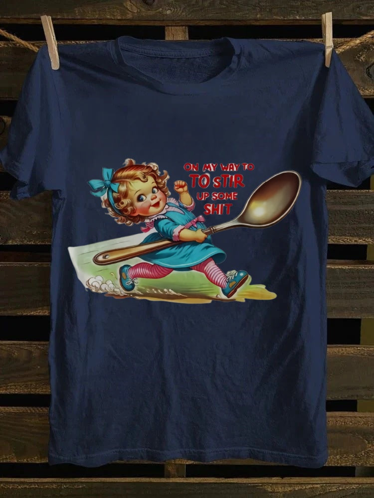 Retro Punk 'On My Way To Stir Up Some Shit' Graphic Tee