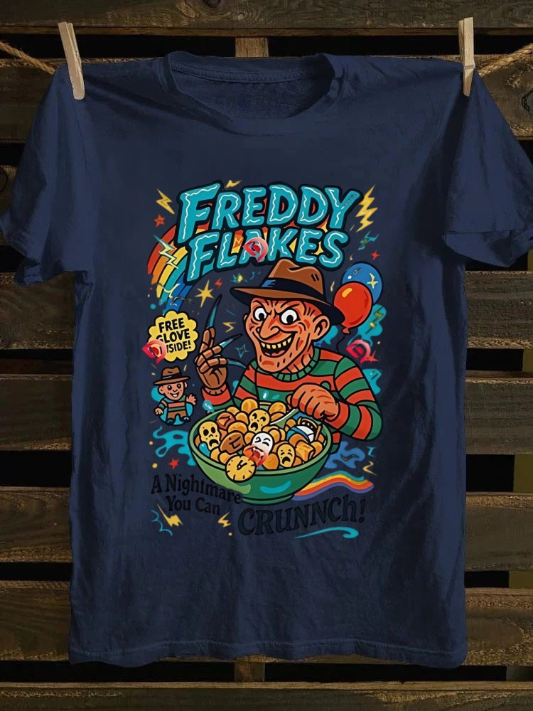 Freddy Flakes Printed Oversized Unisex Halloween T-shirt