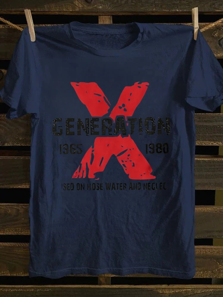 Retro "Gen X: Raised on Hose Water & Neglect" T-shirt