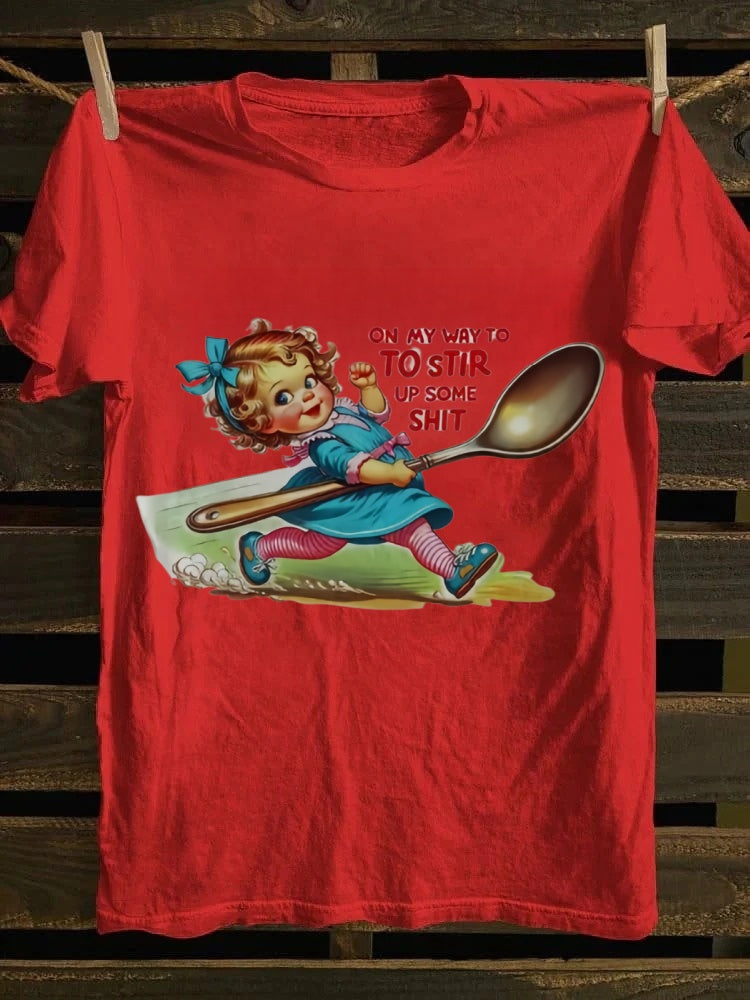 Retro Punk 'On My Way To Stir Up Some Shit' Graphic Tee