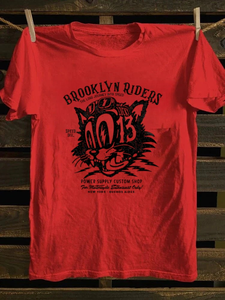 Retro punk rock band printed design pattern T-shirt