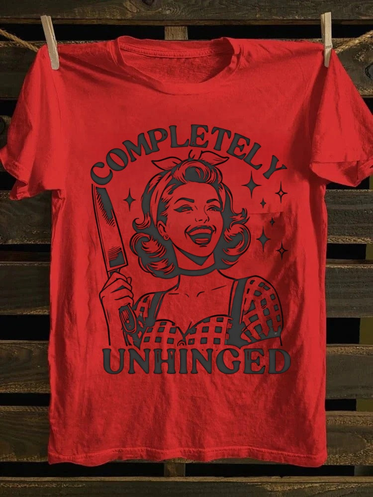 Retro "Chaotic Neutral" Smiley Print T-shirt