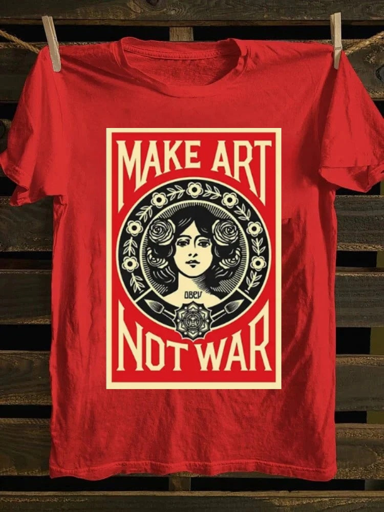 Retro punk rock T-shirt - "Create Art, not War" rock T-shirt
