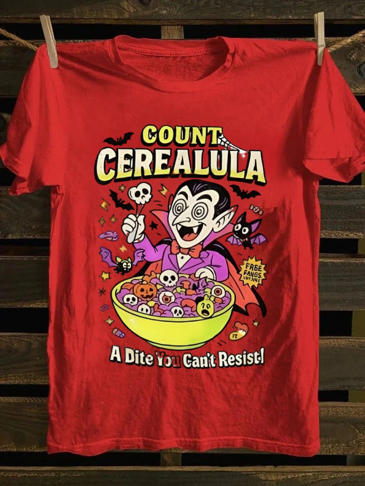 Count Cerealula Halloween Printed Unisex Oversized T-shirt