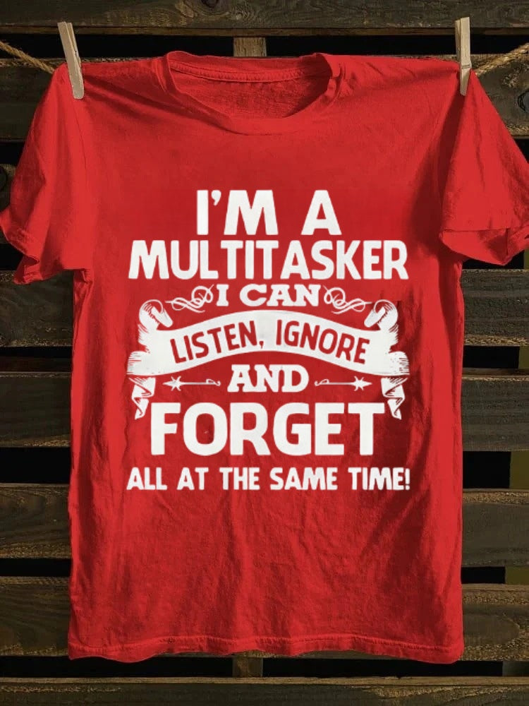 casual short sleeved T-shirt - funny multifunctional slogan print