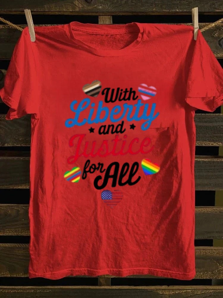 With Liberty And Justice For All T-shirt Retro