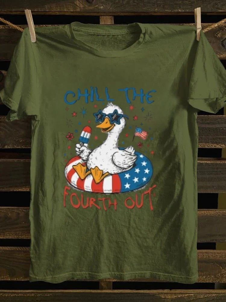 Chill The Fourth Out T-shirt Retro