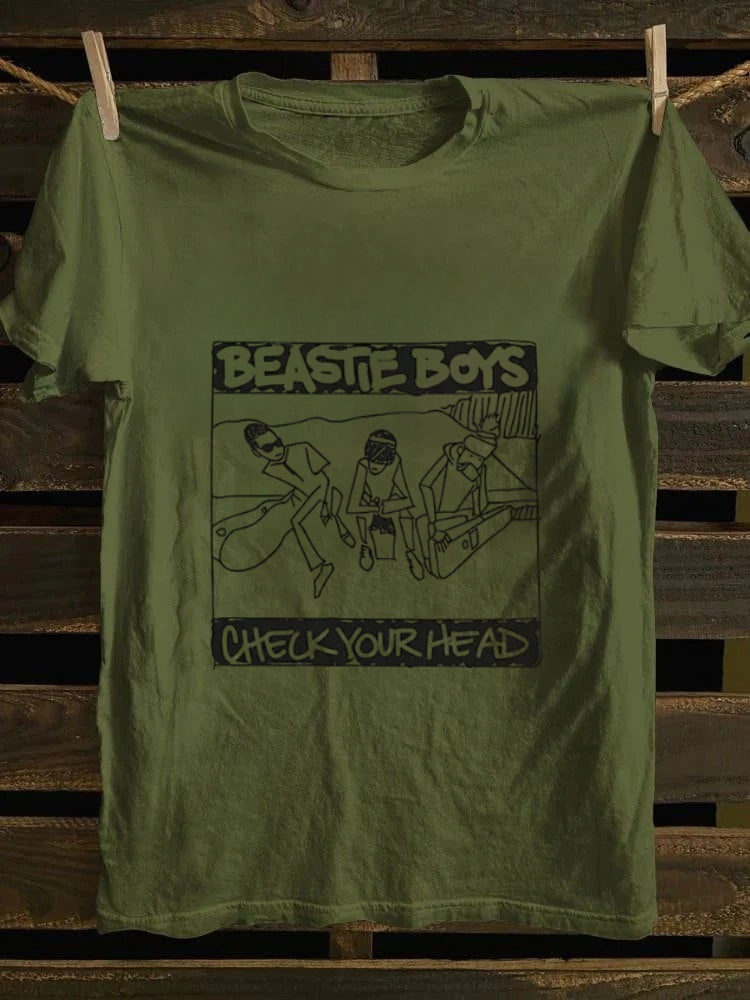 Retro school punk rock band printed design pattern T-shirt BEASTIE BOYS