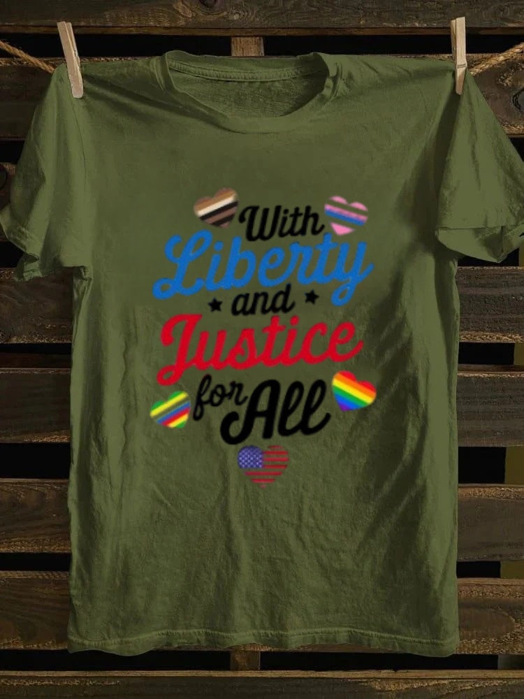 With Liberty And Justice For All T-shirt Retro