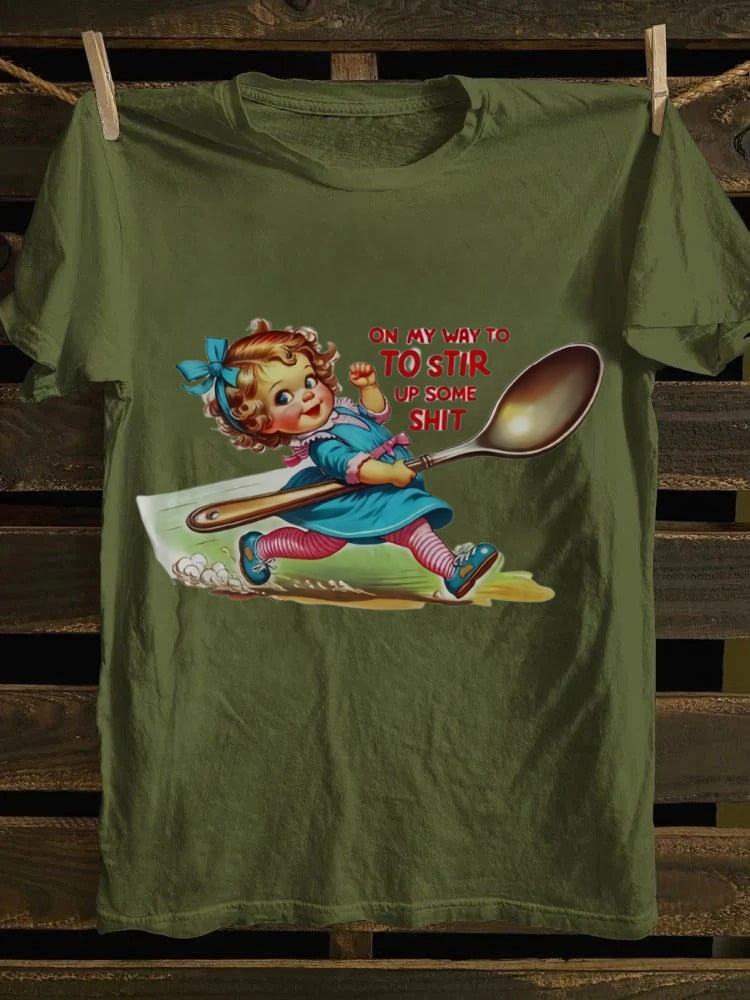 Retro Punk 'On My Way To Stir Up Some Shit' Graphic Tee
