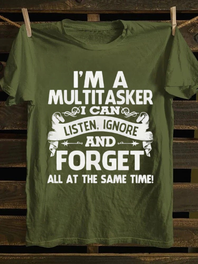 casual short sleeved T-shirt - funny multifunctional slogan print