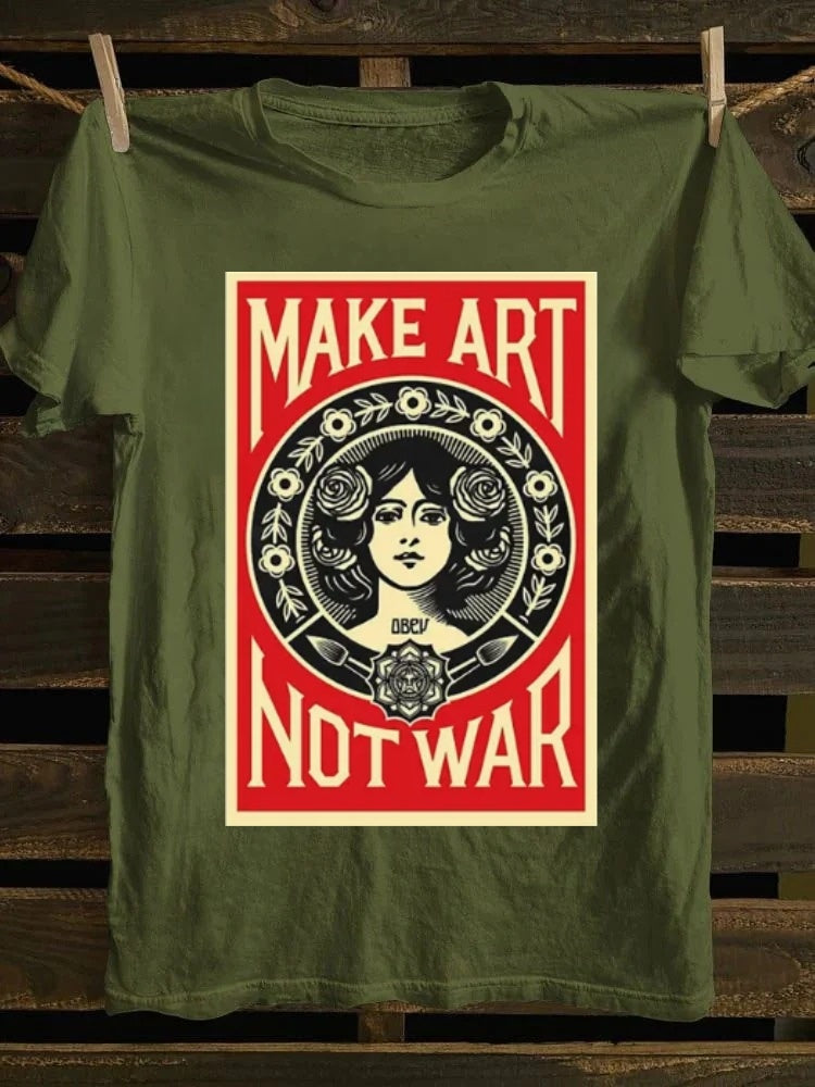 Retro punk rock T-shirt - "Create Art, not War" rock T-shirt