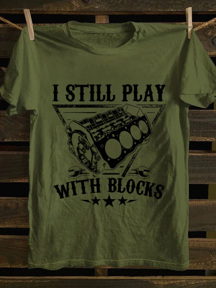 Retro street element printed T-shirt, classic letter pattern pure cotton short sleeved shirt