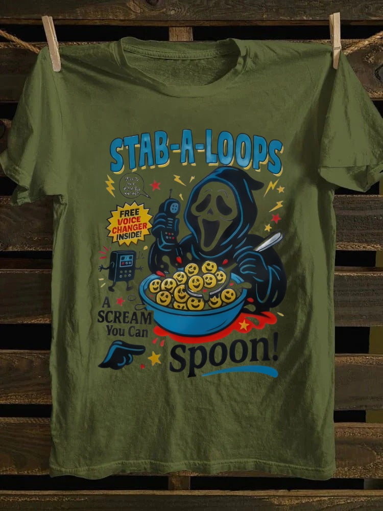 Stab-A-Loops Printed Unisex Oversized Halloween T-shirt