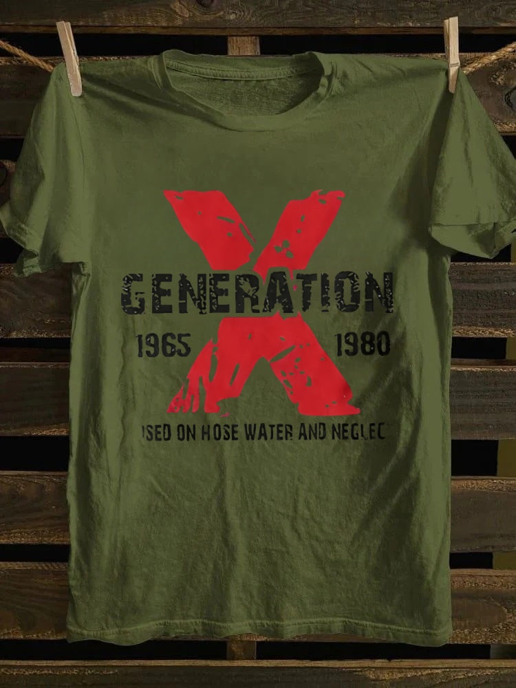 Retro "Gen X: Raised on Hose Water & Neglect" T-shirt