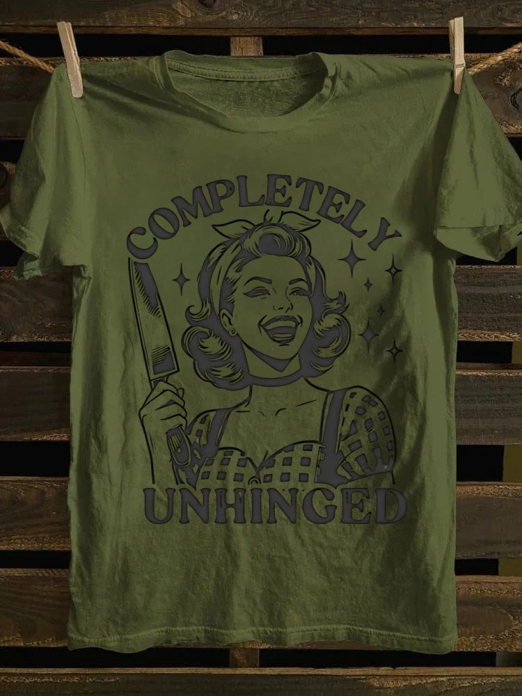 Retro "Chaotic Neutral" Smiley Print T-shirt