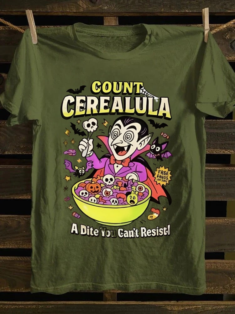 Count Cerealula Halloween Printed Unisex Oversized T-shirt