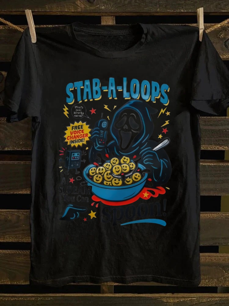 Stab-A-Loops Printed Unisex Oversized Halloween T-shirt