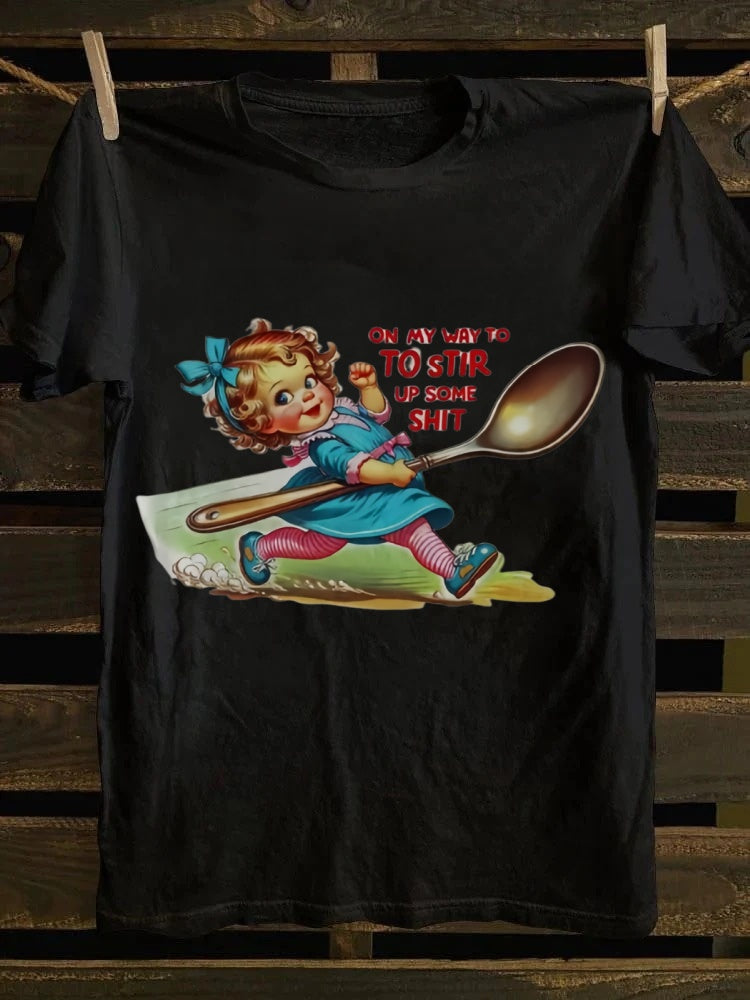 Retro Punk 'On My Way To Stir Up Some Shit' Graphic Tee