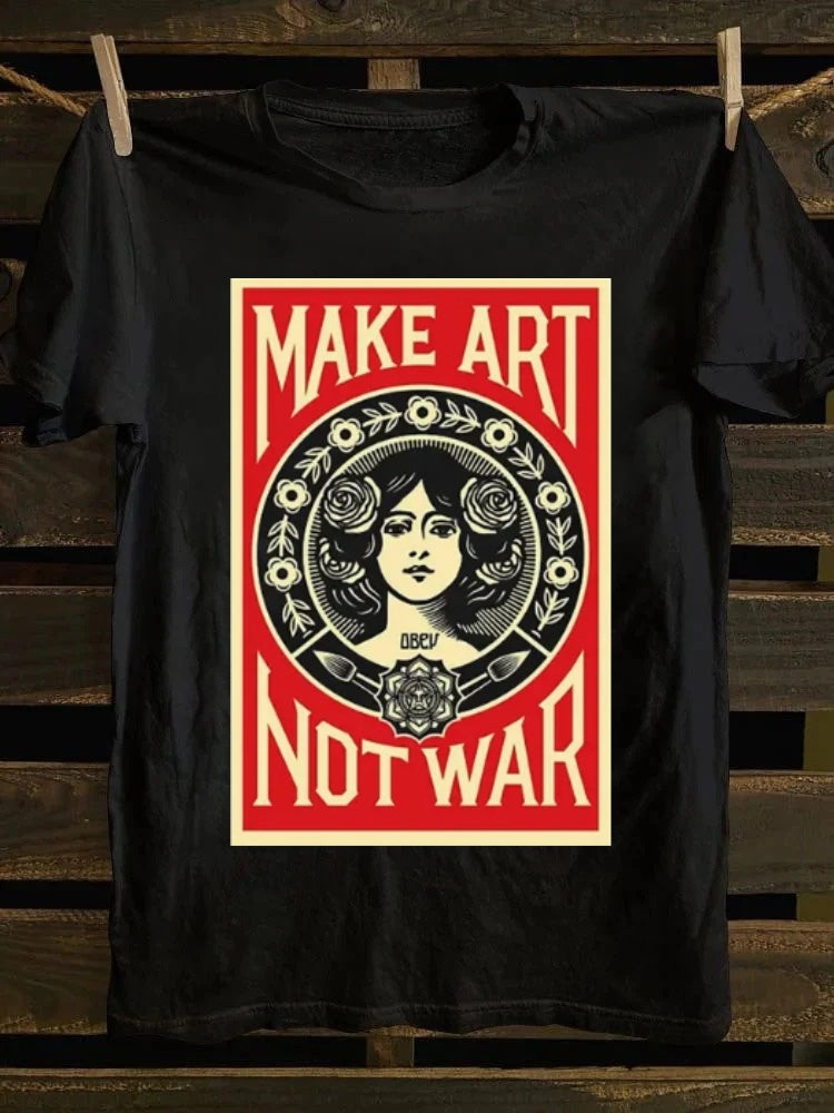 Retro punk rock T-shirt - "Create Art, not War" rock T-shirt