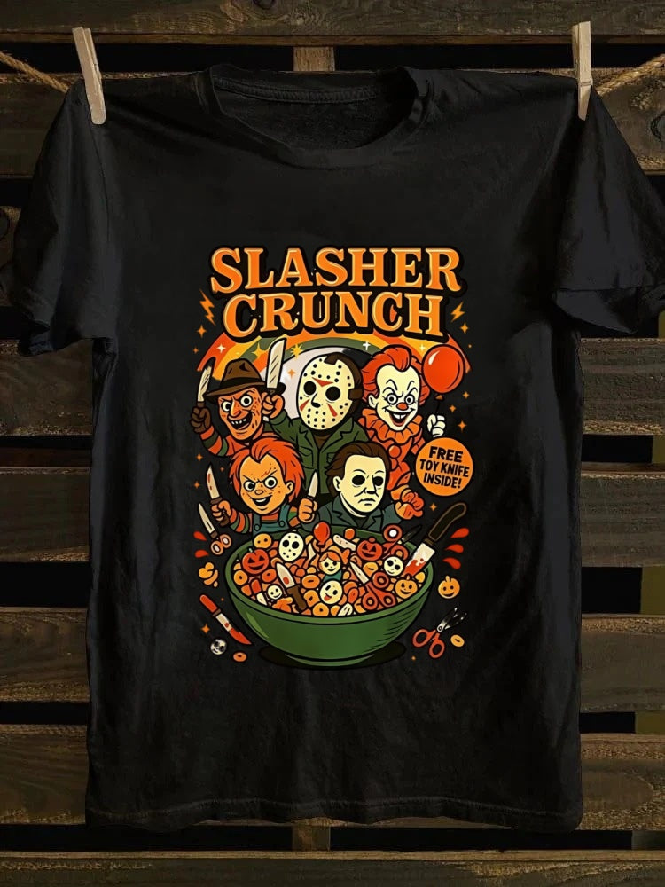 Slasher Crunch Printed Unisex Oversized Halloween T-shirt