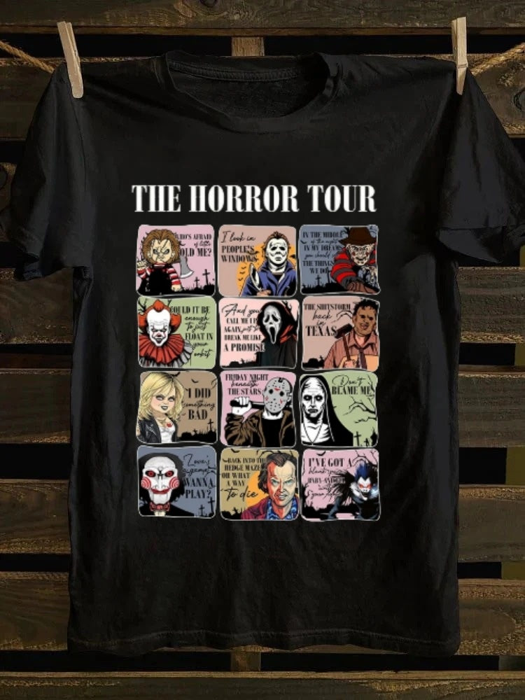 The Horror Tour Printed Unisex Oversized Halloween T-shirt