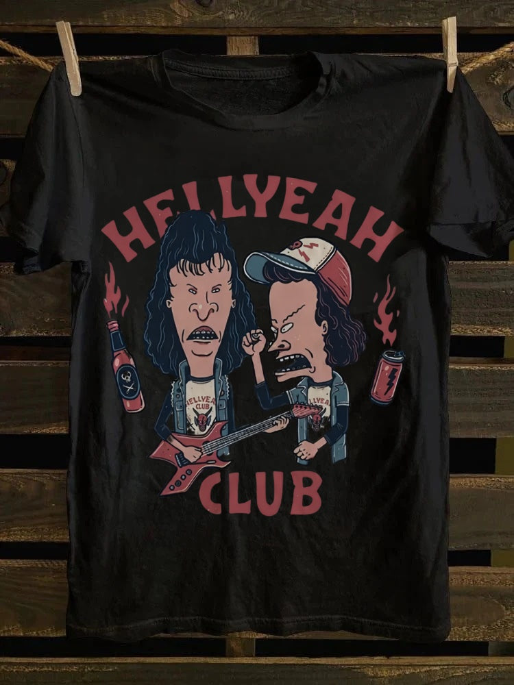Retro old school punk rock black style, hardcore hip-hop portrait slogan skull pattern T-shirt