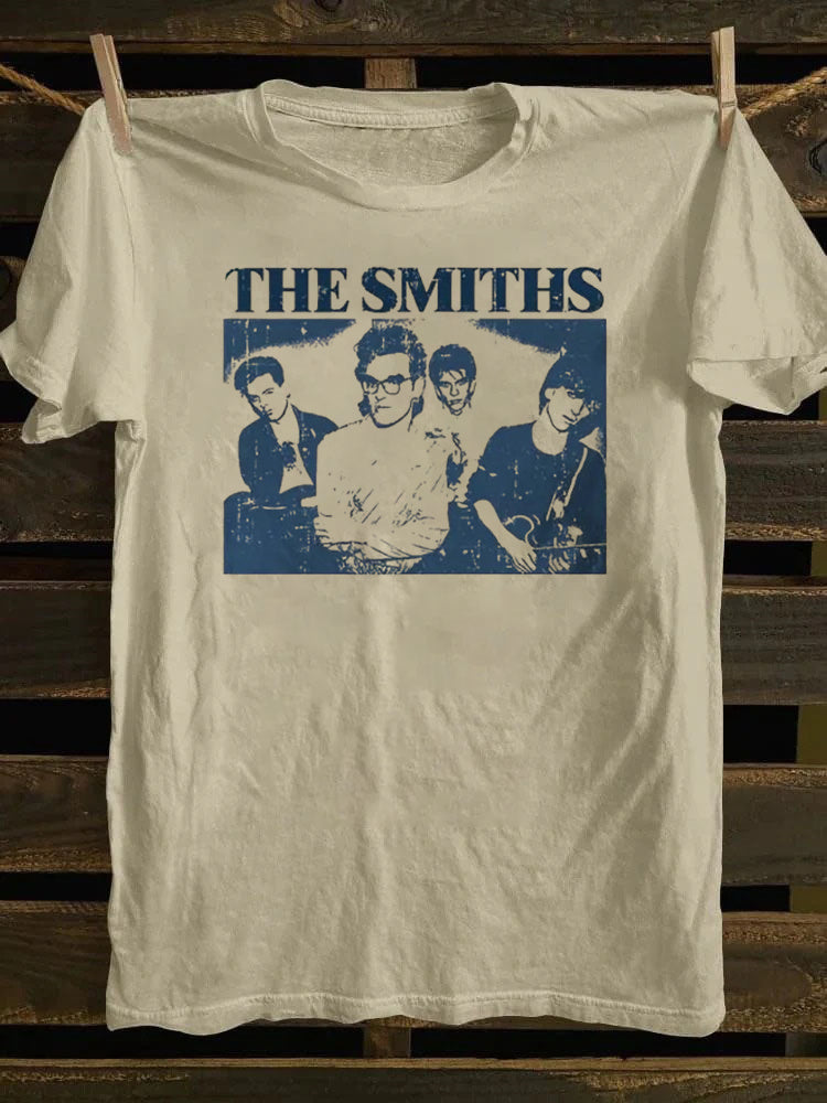 Retro school The Smiths,Casual Short Sleeve with Punk Rock Band TV Poster Design T-shirt