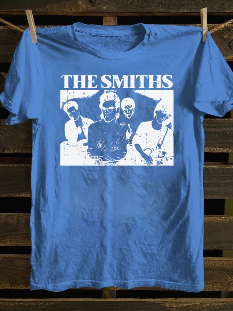 Retro school The Smiths,Casual Short Sleeve with Punk Rock Band TV Poster Design T-shirt