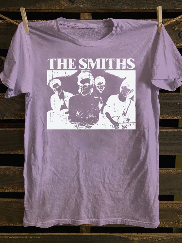 Retro school The Smiths,Casual Short Sleeve with Punk Rock Band TV Poster Design T-shirt