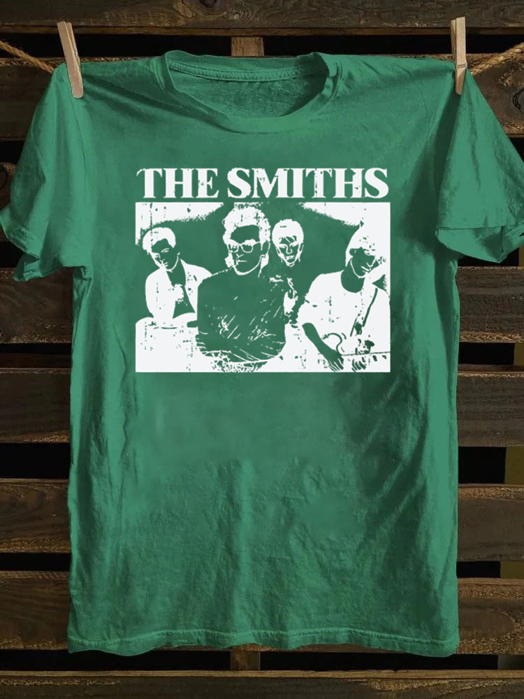 Retro school The Smiths,Casual Short Sleeve with Punk Rock Band TV Poster Design T-shirt