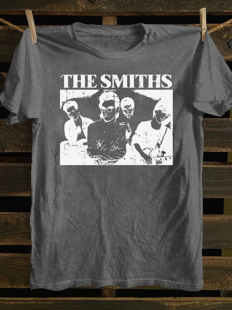 Retro school The Smiths,Casual Short Sleeve with Punk Rock Band TV Poster Design T-shirt
