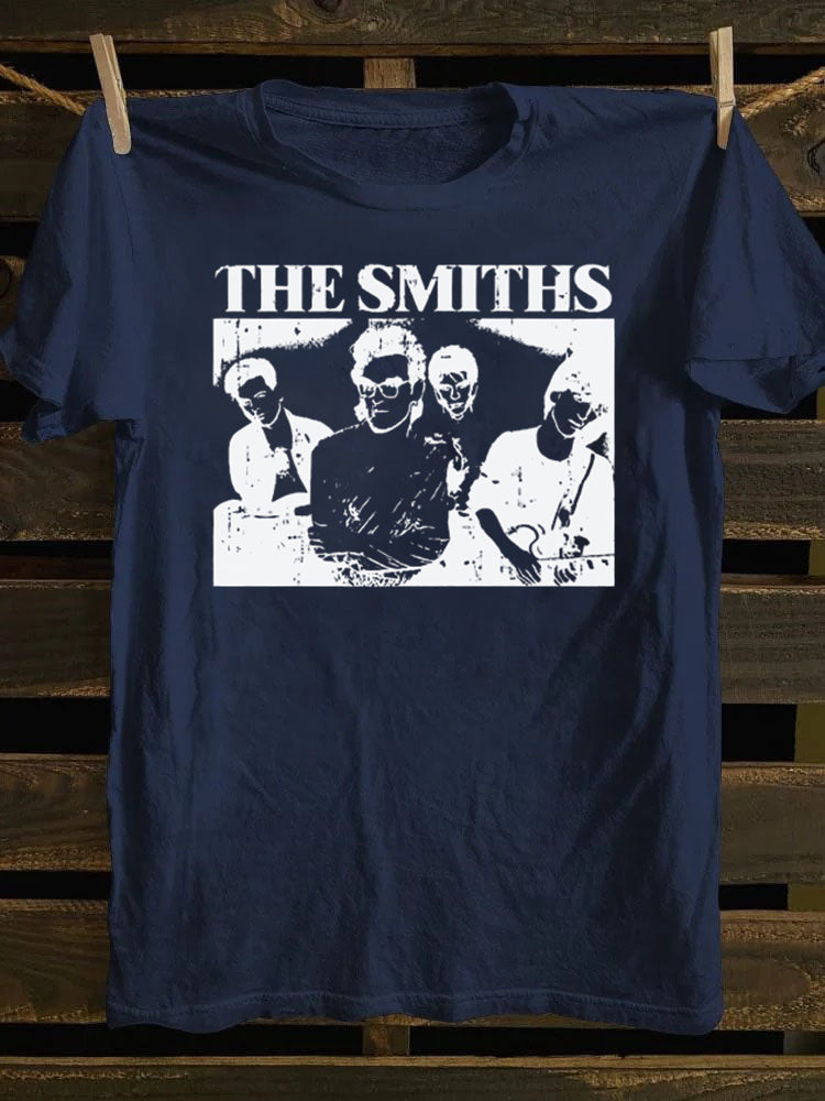 Retro school The Smiths,Casual Short Sleeve with Punk Rock Band TV Poster Design T-shirt