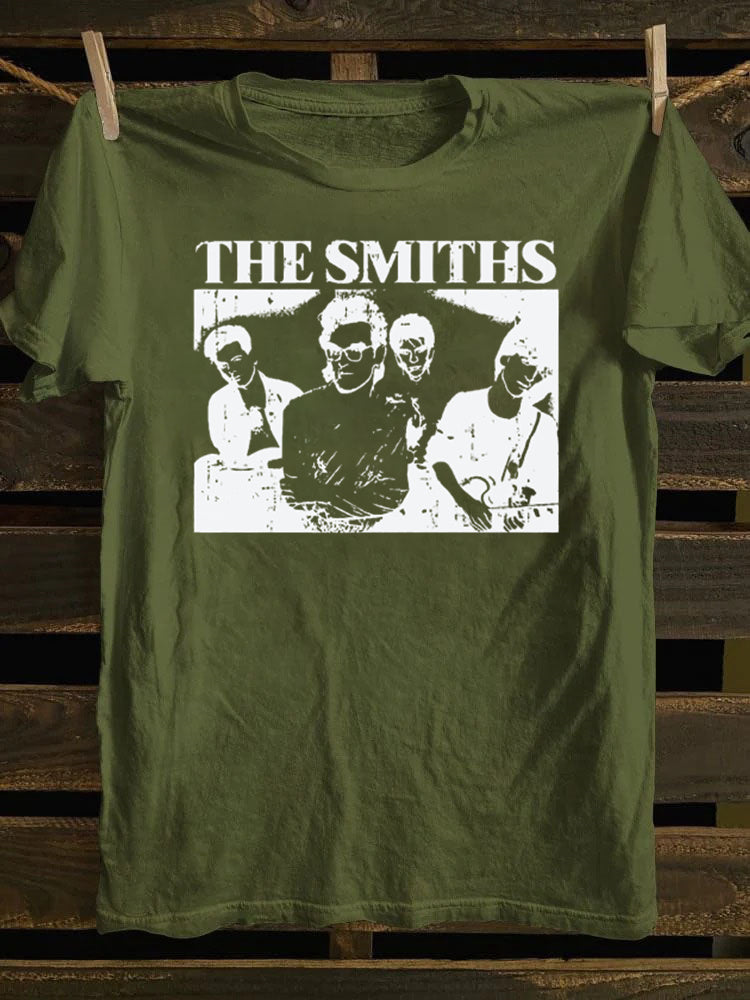 Retro school The Smiths,Casual Short Sleeve with Punk Rock Band TV Poster Design T-shirt