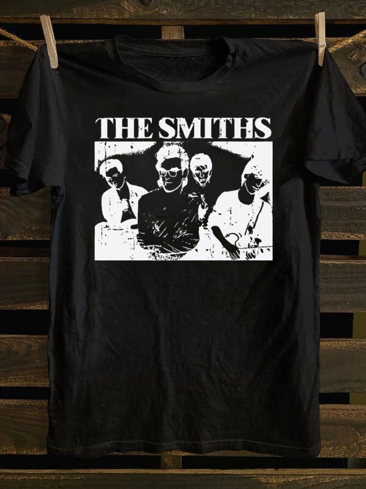 Retro school The Smiths,Casual Short Sleeve with Punk Rock Band TV Poster Design T-shirt