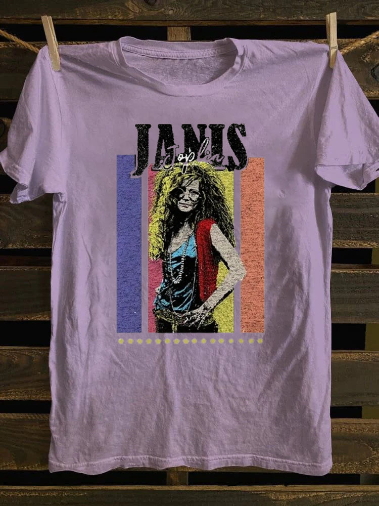 Retro school Vintage Punk Rock Janis Joplin T-shirt