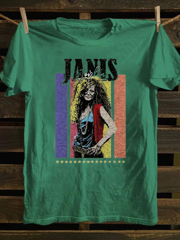 Retro school Vintage Punk Rock Janis Joplin T-shirt