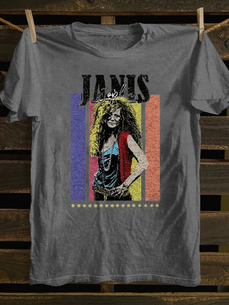 Retro school Vintage Punk Rock Janis Joplin T-shirt