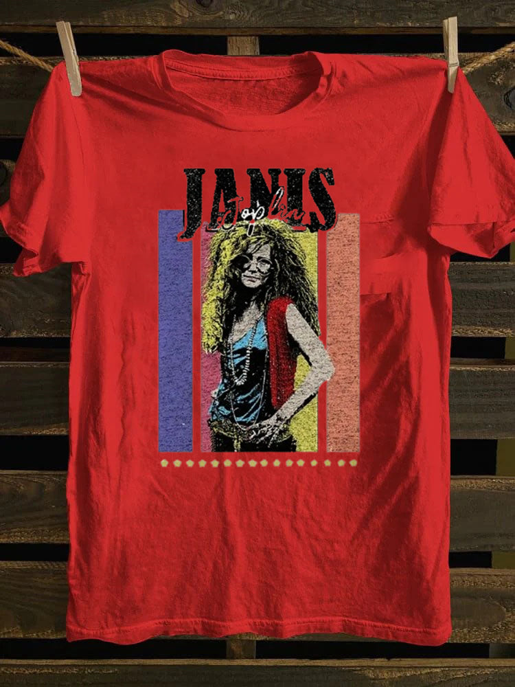 Retro school Vintage Punk Rock Janis Joplin T-shirt