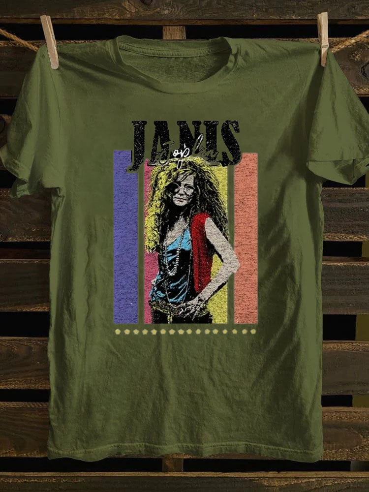 Retro school Vintage Punk Rock Janis Joplin T-shirt