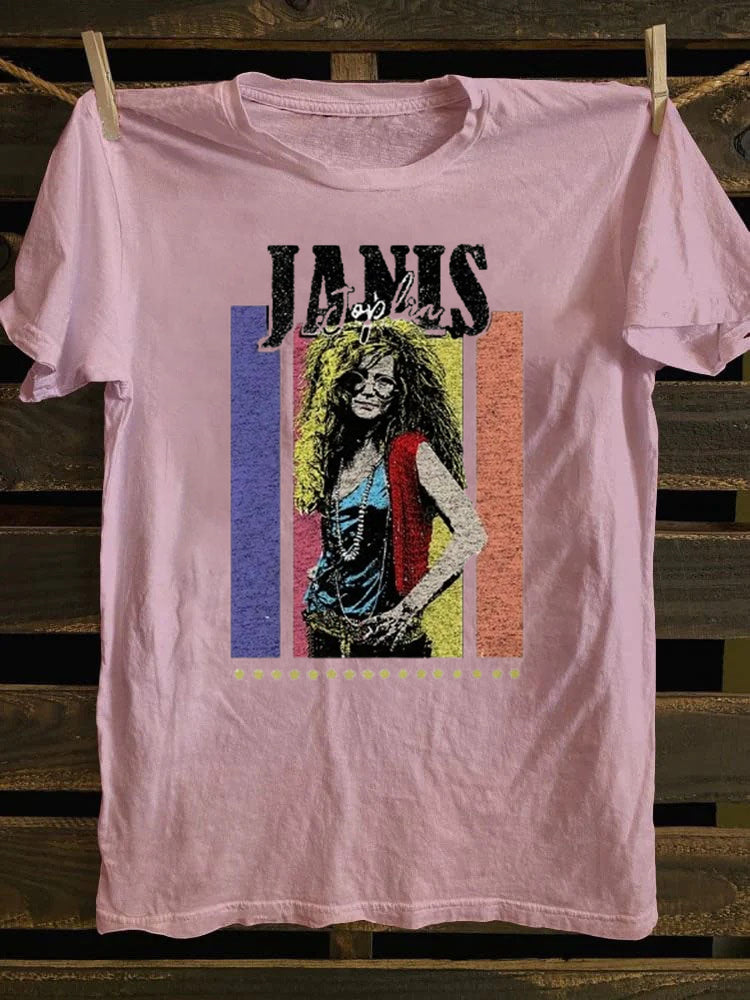 Retro school Vintage Punk Rock Janis Joplin T-shirt