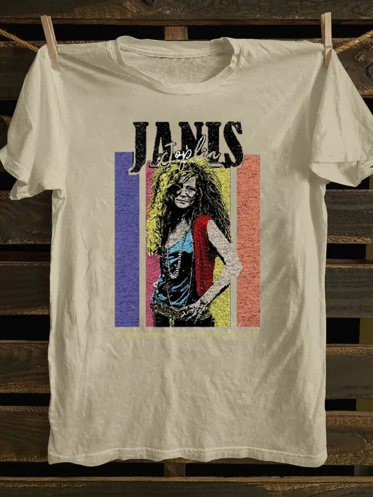 Retro school Vintage Punk Rock Janis Joplin T-shirt
